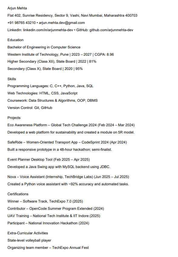 The original resume, anonymized