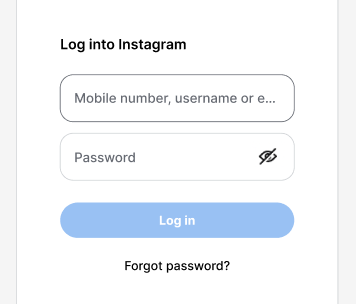 Figure 11: Forgot password link placement