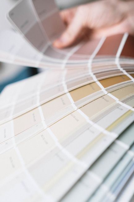 Color palette samples spread out